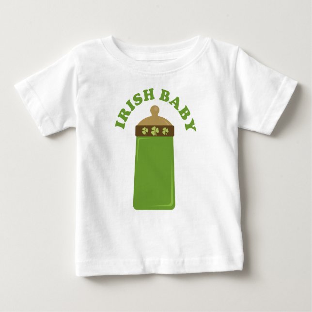 Camiseta de Criança de bebê irlandesa verde-branca (Frente)