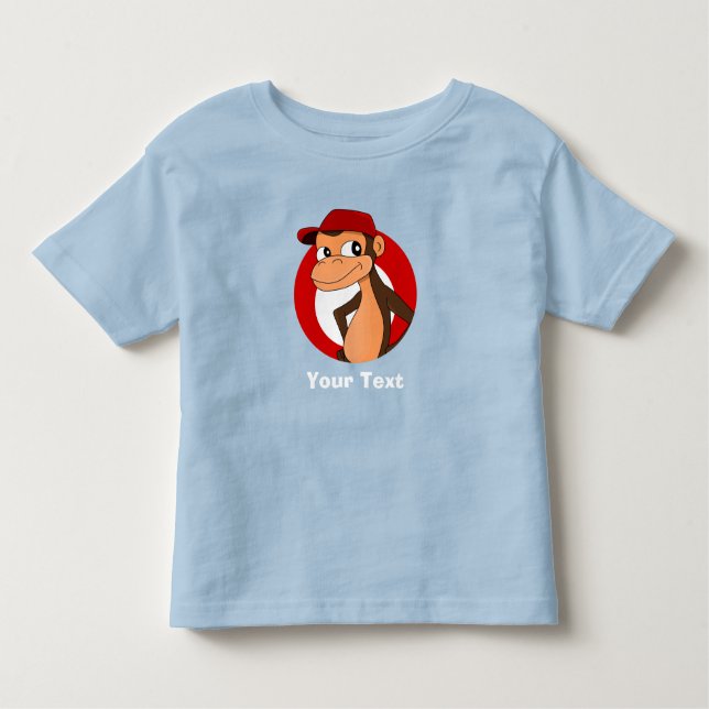 Camiseta de criança de macaco personalizada (Frente)
