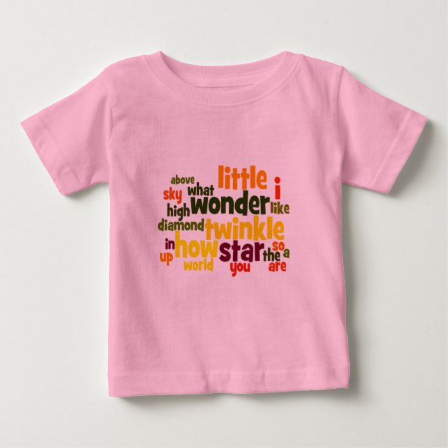 Camiseta de criança de wordart Twinkle Twinkle Twi (Frente)
