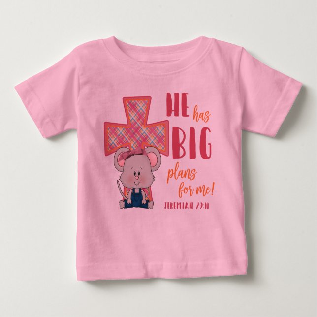 Camiseta de criança, ele tem grandes planos para m (Frente)