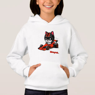 Camiseta de criança para corrida de carros de gato
