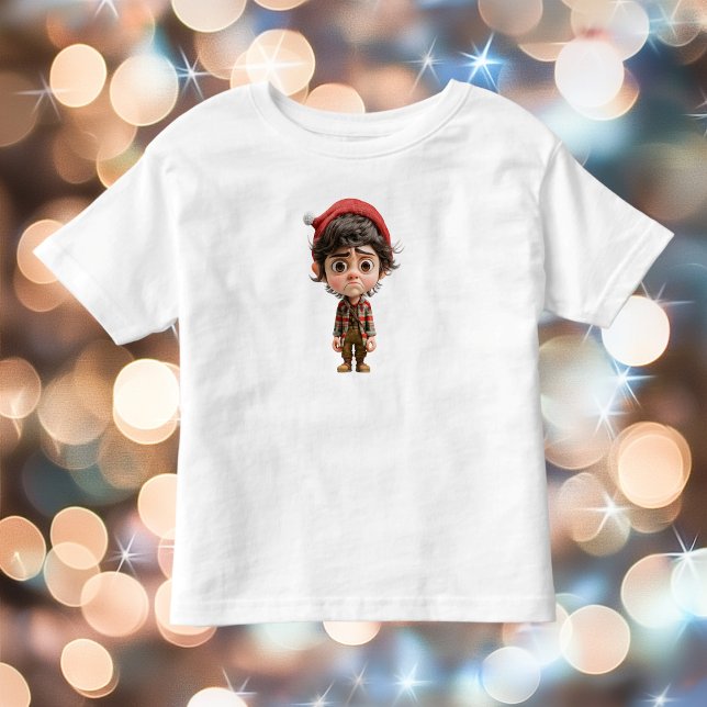 Camiseta de criança pequena do elfo de Natal de di (Criador carregado)
