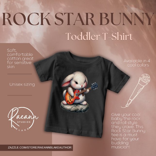 Camiseta de Criança Rockstar Bunny (Criador carregado)