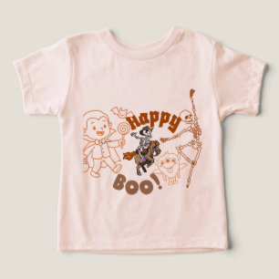 Camiseta de Crianças de Dança Spooky com Esqueleto