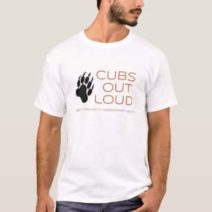 Camiseta De Cubs t-shirt alto do logotipo V2 para fora