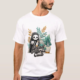 Camiseta de Cuidado de Plantas com Gato Esqueleto 