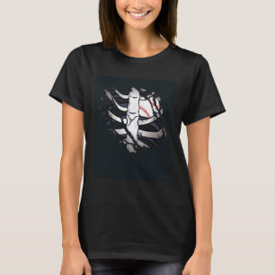 Camiseta de Custo de Zumbi de Coração de Esqueleto