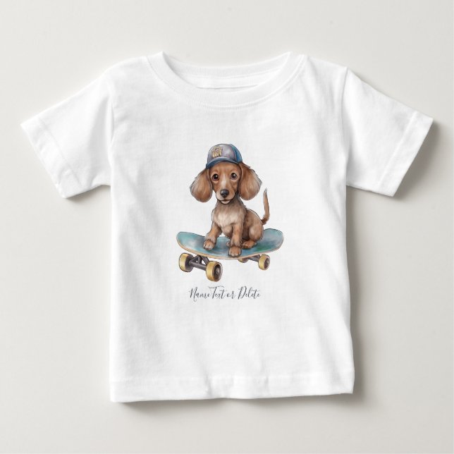 Camiseta de Dachshund Aquarela (Frente)