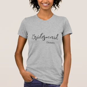 Camiseta de Dama de Honra com Nome Personalizado