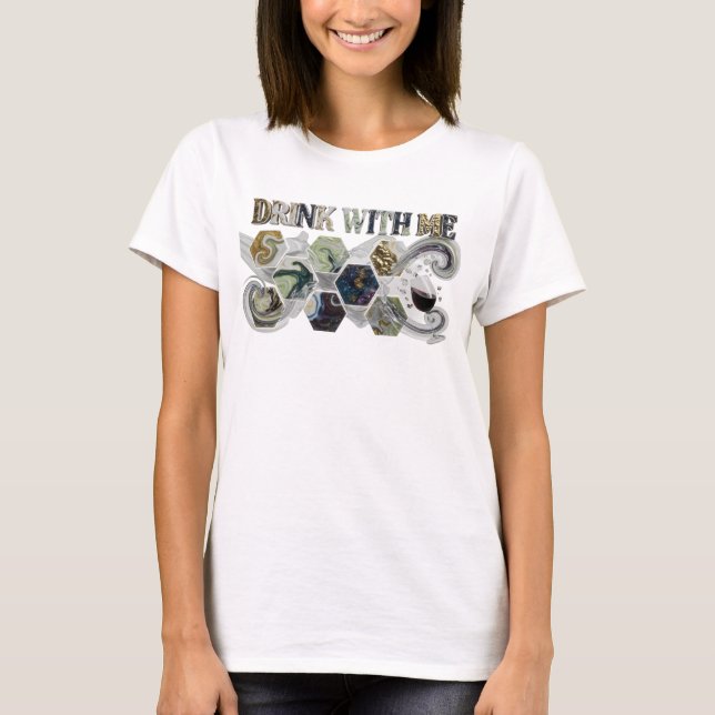 Camiseta de declaração COLORIDA DIVERTIDA BEBER CO (Frente)