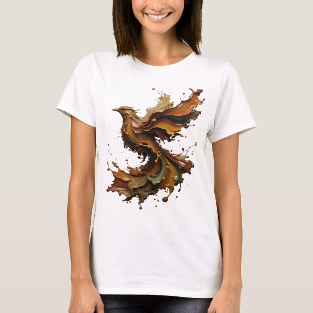 Camiseta de declaração de ARTE ABSTRATA Laranja na (Frente)