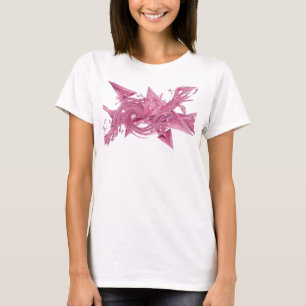 Camiseta de declaração de ARTE ABSTRATA Rosa Estil