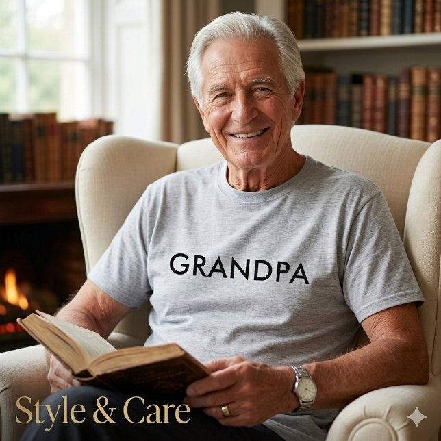 Camiseta de declaração de avô com design de texto  (Grandpa Statement T Shirt Customizable Text Design)