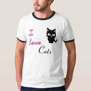 Camiseta de Dedo Básico Masculina "I Love Cats"