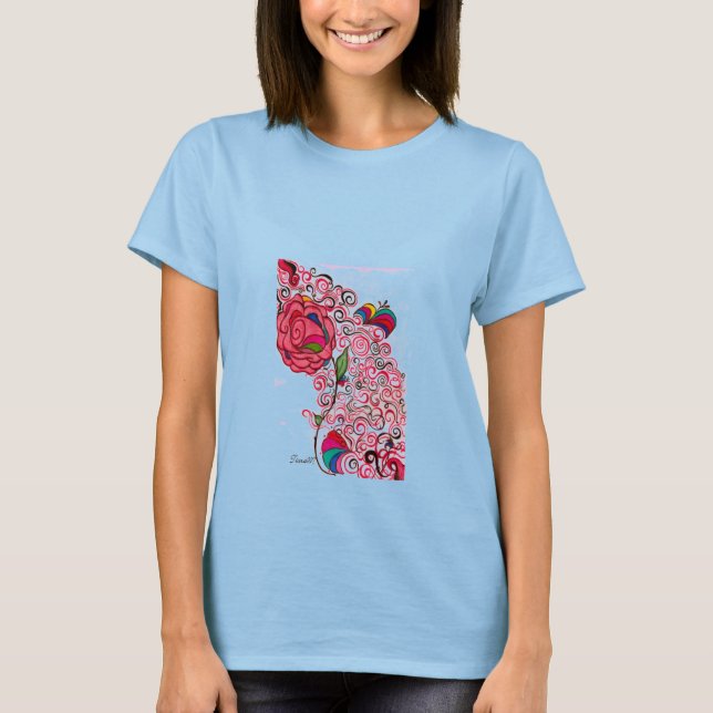 Camiseta de Dedo Floral (Frente)
