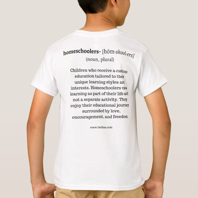 Camiseta de Definição de Homeschool TSCHAA (Verso)