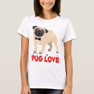 Camiseta de desenho animado de cachorro Pug de amo