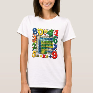 Camiseta de desenho animado de calculadora de núme