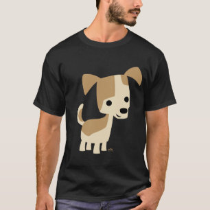 Camiseta de desenho animado de cão inquisitivo