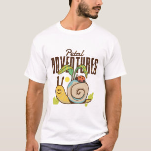 Camiseta de desenho animado de caracol fofo Aventu