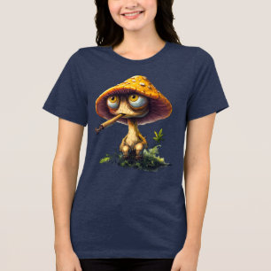 Camiseta de desenho animado de cogumelo chapado fu