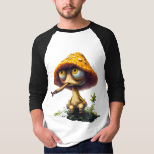 Camiseta de desenho animado de cogumelo funky chap