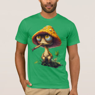 Camiseta de desenho animado de cogumelo funky chap