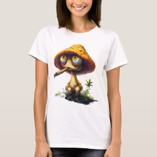 Camiseta de desenho animado de cogumelo funky chap