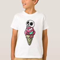 Camiseta de desenho animado de cone de sorvete de