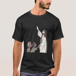 Camiseta de desenho animado de Jesus abençoando cr