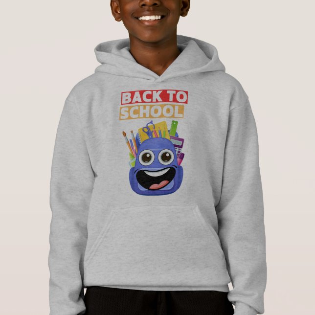Camiseta de desenho animado de monstro de volta à  (Frente)