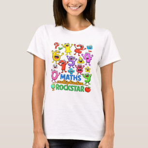 Camiseta de desenho animado de números de rockstar