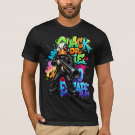 Camiseta de desenho animado de pato engraçado Quac