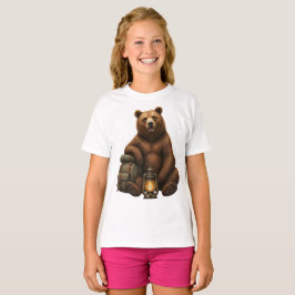 Camiseta de desenho animado de urso da floresta fo