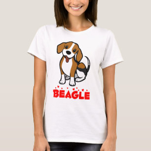 Camiseta de desenho animado do cachorrinho Beagle