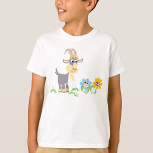 Camiseta de desenho animado e flores para criança