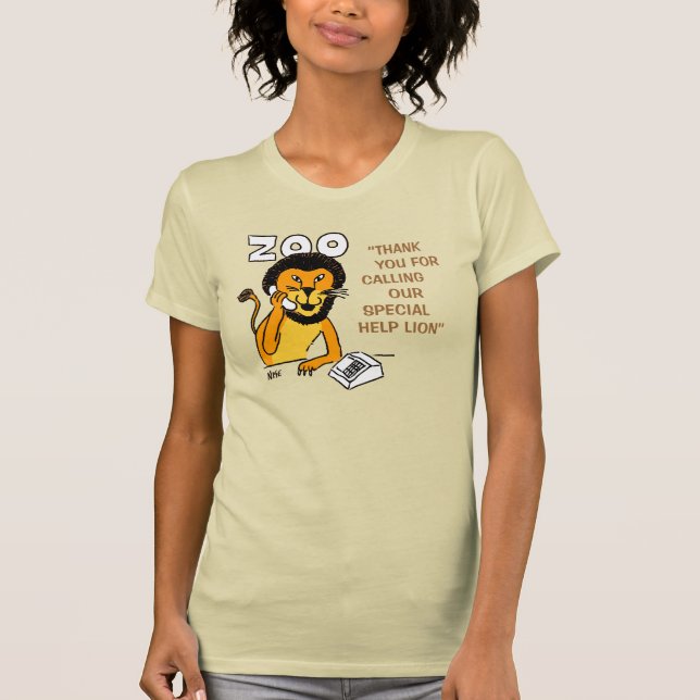 Camiseta de desenho animado engraçado de Leão de A (Frente)
