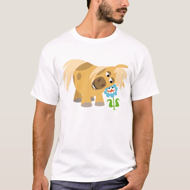 Camiseta de desenho animado Pony and Flower Women (Frente)