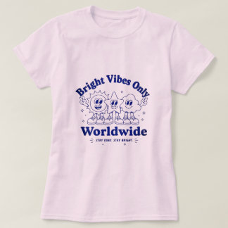 Camiseta de desenho animado positivo e fofo com vi