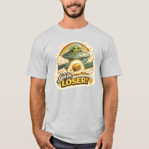 Camiseta de desenho animado retrô de OVNI alieníge