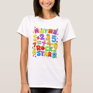 Camiseta de desenho animado rockstar de números de