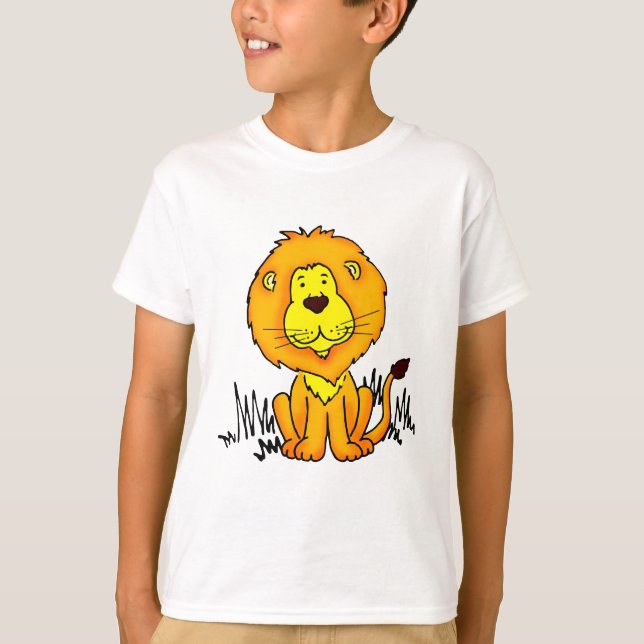 Camiseta de desenho de animais leões (Frente)