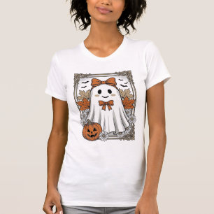Camiseta de Desenho de Fantasma de Halloween Fofo 