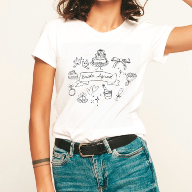 Camiseta de Desenho para Equipe de Noiva da Festa  (Criador carregado)