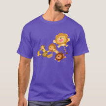 Camiseta de Desfile dos Leões de Cartoons Bonitos