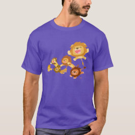 Camiseta de Desfile dos Leões de Cartoons Bonitos