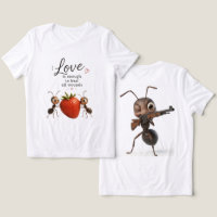 Camiseta de Design Amor Formigas Fofas – Inspirati