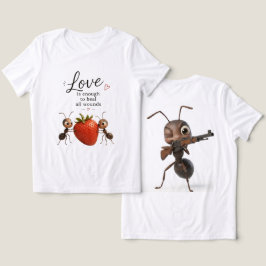 Camiseta de Design Amor Formigas Fofas – Inspirati