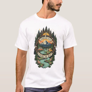 Camiseta de design de acampamento