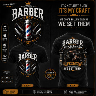 Camiseta de Design de Barbearia Profissional
